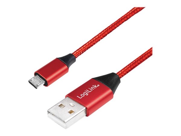 LOGILINK USB 2.0 Kabel zu USB-B Stecker, rot, 0,3m