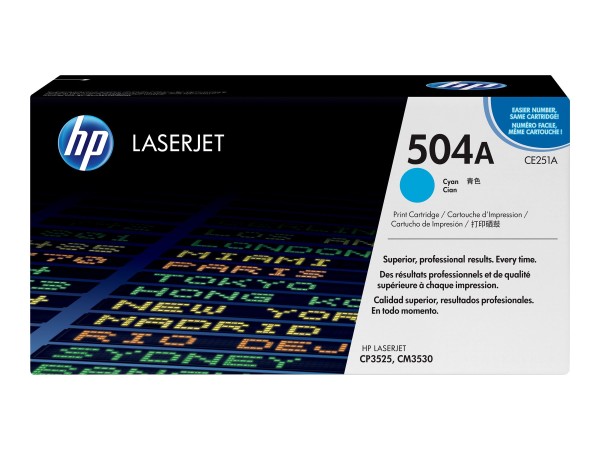 HP 504A Cyan LaserJet Tonerpatrone (CE251A)