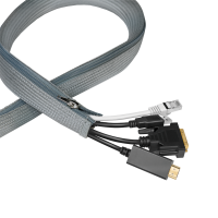 LOGILINK Cable sleeve with zipper, OD: 20 mm, 1m, grey