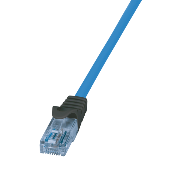 LOGILINK Premium Patchkabel, Kat.6A, U/UTP, blau, 10 m ungeschirmt, starre Kupferadern, geeignet für