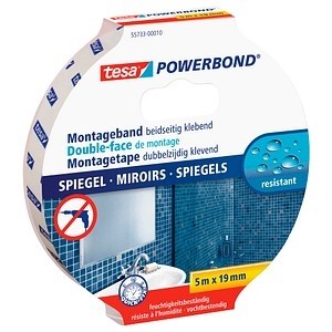 TESA Powerbond Montageband Spiegel 5m x 19mm weiß