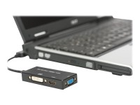 DIGITUS ASSMANN DisplayPort Konverterkabel DP - HDMI+DVI+VGA St-Bu/Bu/Bu 0,2m 3in1 Multi-Media Kabel