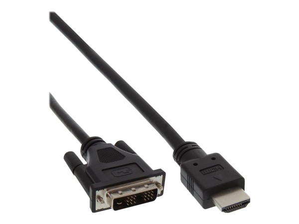 INLINE - Videokabel - HDMI / DVI - DVI-D (M) bis HDMI (M) - 30cm - Schwarz - Daumenschrauben