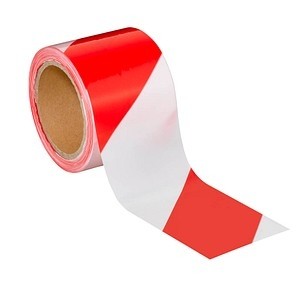 TESA Signal Absperrband nicht klebend 100m 80mm rot/weiß