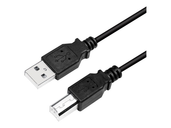 LOGILINK CU0008B USB 2.0 Kabel USB A Stecker / USB B Stecker, schwarz 3m