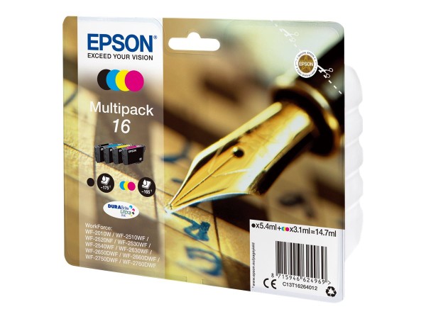 EPSON 16 Multipack 4er Pack Schwarz, Gelb, Cyan, Magenta Tintenpatrone