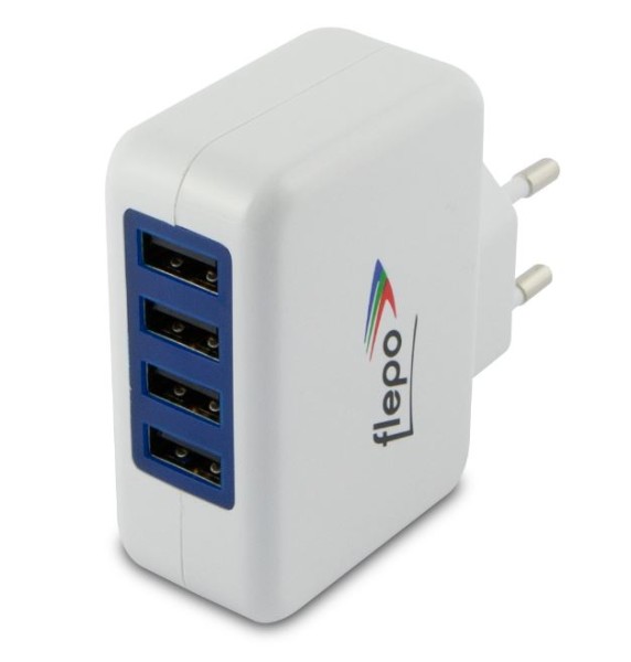 FLEPO Netzteil USB 4-fach 100V/240V-4A (NT-USB-104)