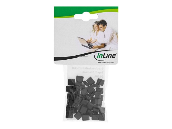 INLINE ® Staubschutz, für USB C Stecker, schwarz, 50er Pack