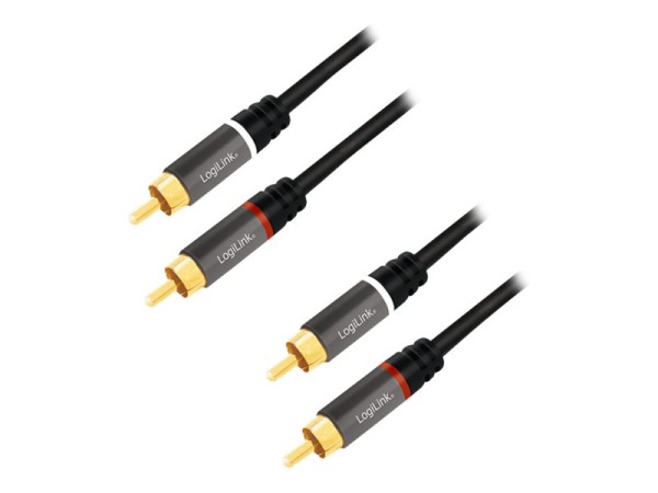 LOGILINK Audiokabel 2x Cinch -> 2x Cinch RCA 10.0m, black