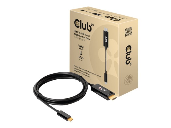CLUB3D HDMI-Kabel A -> USB-C aktiv 4K60Hz 1,8m retail