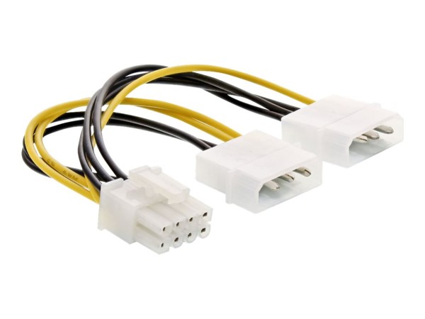 INLINE ® Stromadapter intern, 2x 4pol zu 8pol für PCIe (PCI-Express) Grafikkarten, 0,15m