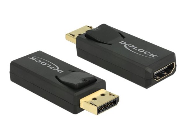 DELOCK Adapter DisplayPort 1.2 Stecker > HDMI Buchse schwarz 4K Aktiv