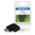 VALUELINE High-Speed-HDMI mit Ethernet-Adapter Links abgewinkelt HDMI Stecker - HDMI-Buchse Schwarz