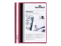 DURABLE Schnellhefter DURAPLUS, DIN A4, rot, überbreit transparenter Vorderdeckel mit DIN A4 Sichtta