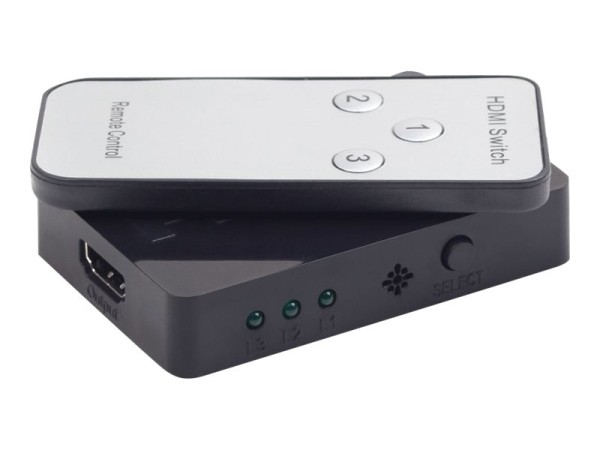 GEMBIRD HDMI Switch Gembird 3 Eingänge -> 1 Ausgang 4k +Fernbed.