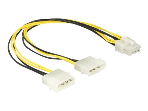 DELOCK Stromkabel 2 x 4 Pin Molex Stecker > 8 P Stromkabel 2 x 4 Pin Molex Stecker > 8 Pin EPS Steck