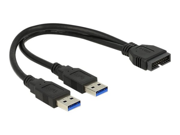 DELOCK Kabel USB 3.0 Pfostenstecker > 2 x USB 3