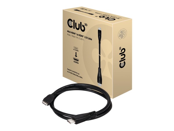 CLUB3D Kabel Mini-HDMI > HDMI 2.0 1m 4K@60Hz St/St retail