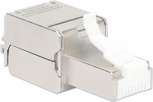 INTELLINET Cat6a 10G RJ45-Feldstecker geschirmt und werkzeuglos STP für Litzen- und Massivdraht verg