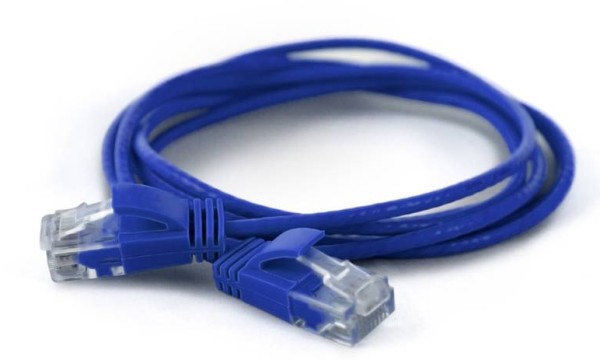 WANTEC Patchkabel CAT6A (rund 2,8mm) UTP blau 0,25m