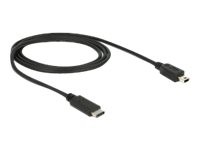 Kabel DELOCK USB 2.0 Type-C Stecker > mini-B St. 1,0m [bk]