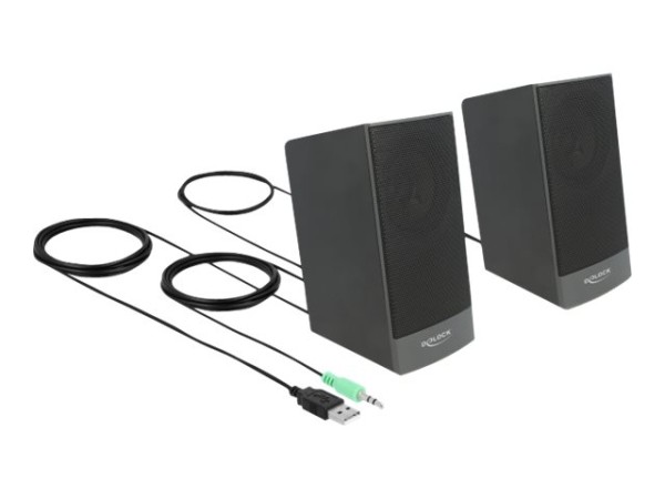 DELOCK USB Stereo 2.0 Lautsprecher mit 3,5 mm Klinkenstecker