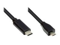 GOOD CONNECTIONS Anschlusskabel 1m USB 2.0 USB-C zu USB 2.0 Micro B schwarz