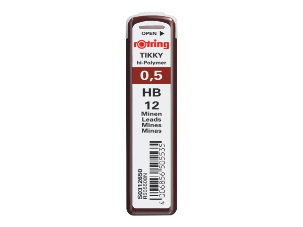 ROTRING Druckbleistift-Minen Tikky-II, Minenstärke: 0,5 mm Härtegrad: HB (S0312650)