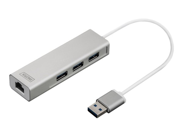 DIGITUS USB 3.0 3-Port HubundLAN-Adapt