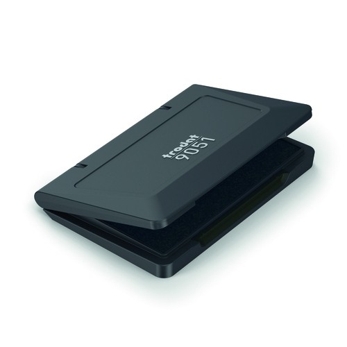 TRODAT Stempelkissen 9051 (B)90 x (T)50 mm, schwarz Kunststoff-Gehäuse, wasserbasierend, ungiftig, F