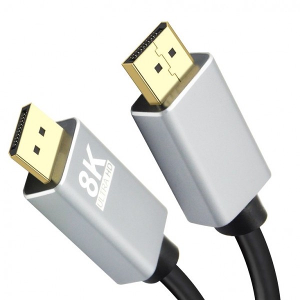 HERWECK Helos Anschlusskabel, DisplayPort Stecker/Stecker, PREMIUM 8K, 5,0m, schwarz DisplayPort 1.