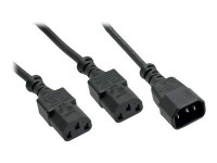 INLINE Netz-Y-Verlängerung 1x Netzstecker an 2x Bu 2m