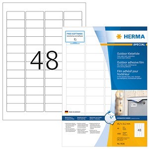 HERMA Etik. A4 Outdoor Klebefolie weiß 45,7x21,2mm 1920 St.