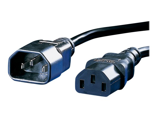 VALUE Stromkabel 180cm schwarz IEC320 EN60320C14 m/w Netzstecker Apparate-Verbindungskabel