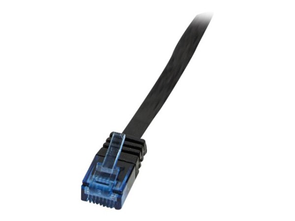 LogiLink CAT5e UTP Flat Patch Cable AWG 30 schwarz 3m blue colour RJ45 short plug
