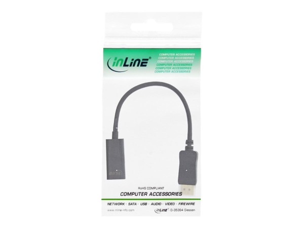 INLINE DisplayPort zu HDMI Adapterkabel mit Audio, DisplayPort Stecker auf HDMI Buchse, 4K/30Hz, sc