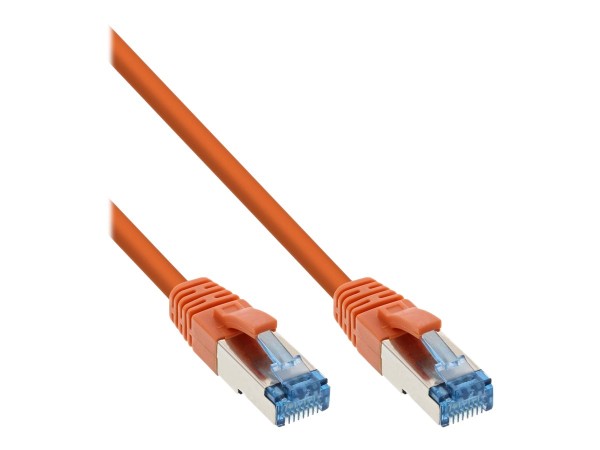 INLINE ® Patchkabel, S/FTP (PiMf), Cat.6A, 500MHz, halogenfrei, Kupfer, orange, 10m