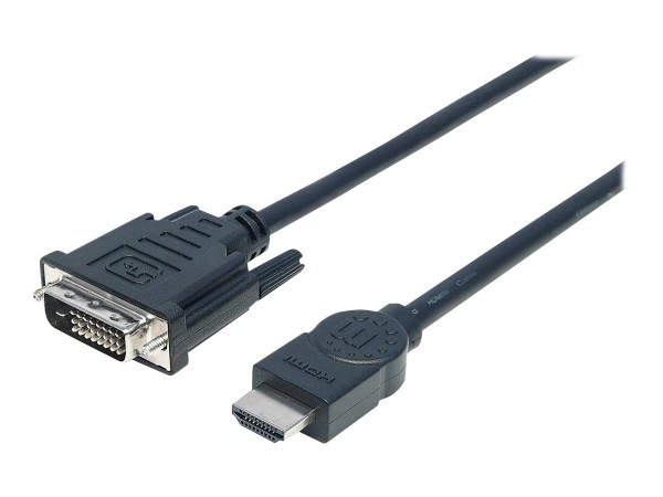 MANHATTAN Kabel MANHATTAN HDMI-St.> DVI-D 24+1 St. Dual Link 3,0m [bk] MHP