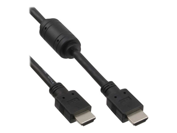 InLine® HDMI Kabel, HDMI-High Speed, Stecker / Stecker, schwarz, mit Ferrit, 1,5m