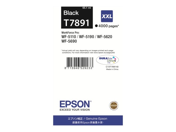 EPSON T7891 Größe XXL Schwarz Druckerpatrone