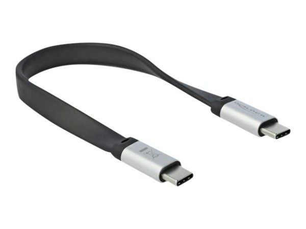 DELOCK USB 3.2 Gen 2 FPC Flachbandkabel USB Type-C zu USB Type-C 22 cm PD 3 A E-Marker
