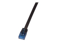 LogiLink CAT5e UTP Flat Patch Cable AWG 30 schwarz 0.25m blue colour