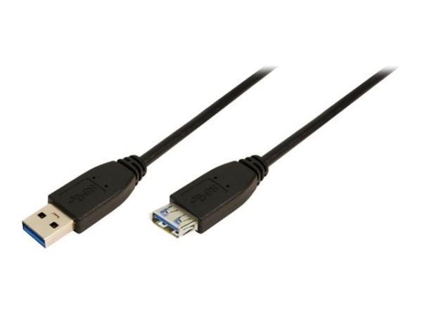 LogiLink Kabel USB 3.0, A > A, Stecker / Buchsse, 1,0m, schwarz