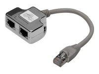 DIGITUS T-Adapter RJ45 CAT5e 19cm 1xRJ45 Stecker auf 2xRJ45 Buchse geschirmt