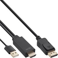 INTOS ELECTRONIC InLine 17165P Videokabel-Adapter 5 m DisplayPort HDMI + USB Schwarz ( 17165P )