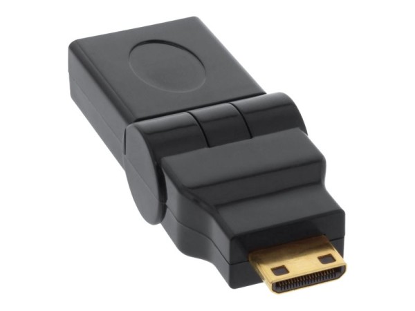 InLine HDMI Adapter, HDMI A Buchse auf Mini HDMI C Stecker, flexibel, vergoldete Kontakte