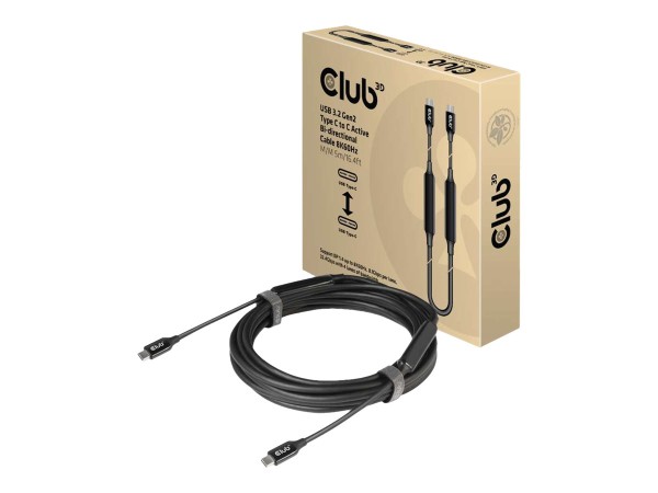 CLUB3D USB 3.2 Typ C Anschlusskabel Typ C aktiv 5m St/St retail