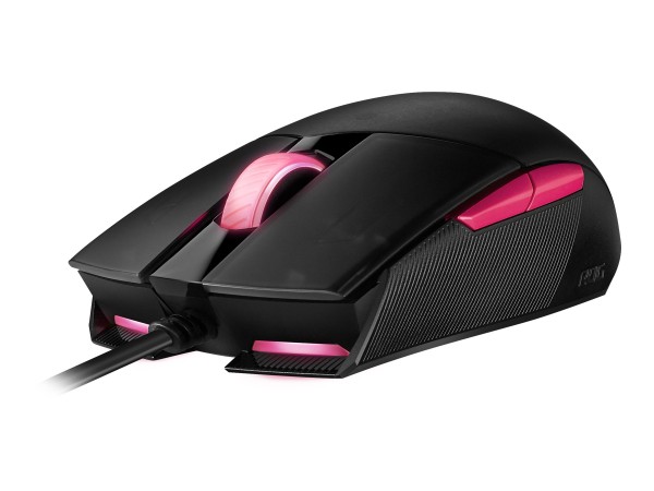 ASUS ROG Strix Impact II Electro Punk Kabelgebundene Gaming Maus schwarz/pink