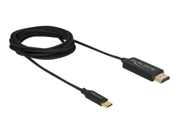 DELOCK - Videoschnittstellen-Converter - HDMI / USB - USB-C (M) bis HDMI (M) - 2 m - Schwarz