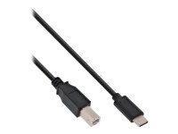 INLINE ® USB 2.0 Kabel, Typ C Stecker an B Stecker, schwarz, 3m
